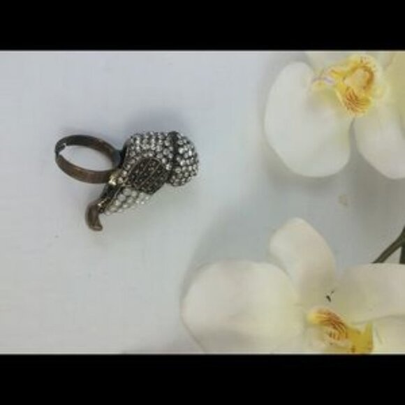 MAKE A STATEMENT! AN AWL RING Rhinestones Unique - Picture 5 of 5